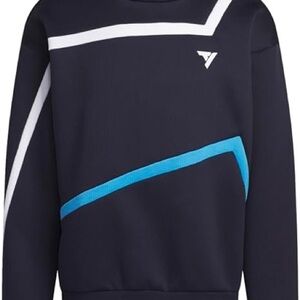 Adidas Blue and White Geometric Crewneck Sweater
